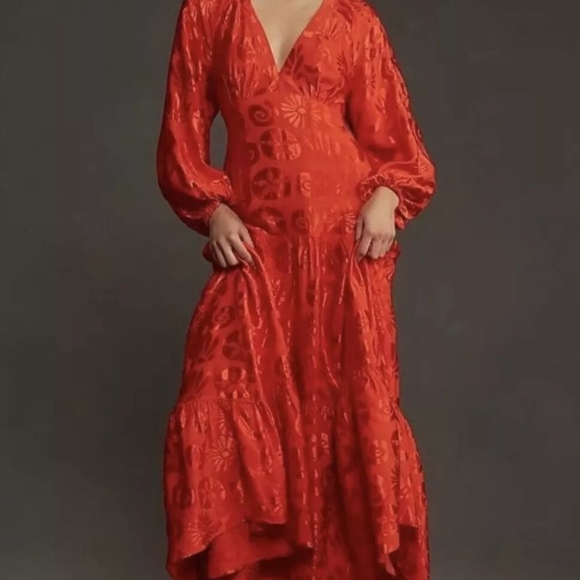 FARM Rio Red Jaquard Maxi - Picture 1 of 5